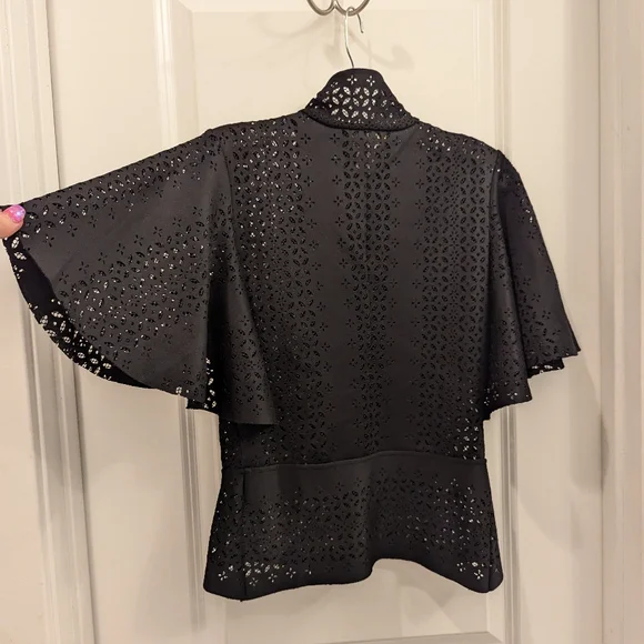 MARC BOUWER zip up flare sleeve top - Picture 8 of 10